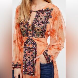 Free people market place embroidered maxi top